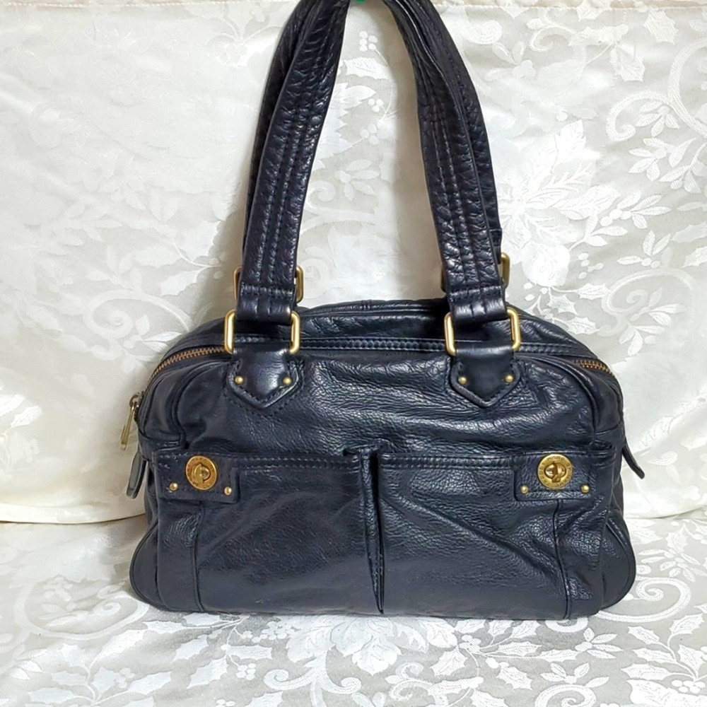 Marc Jacobs Black Leather Turnlock Shoulder Bag